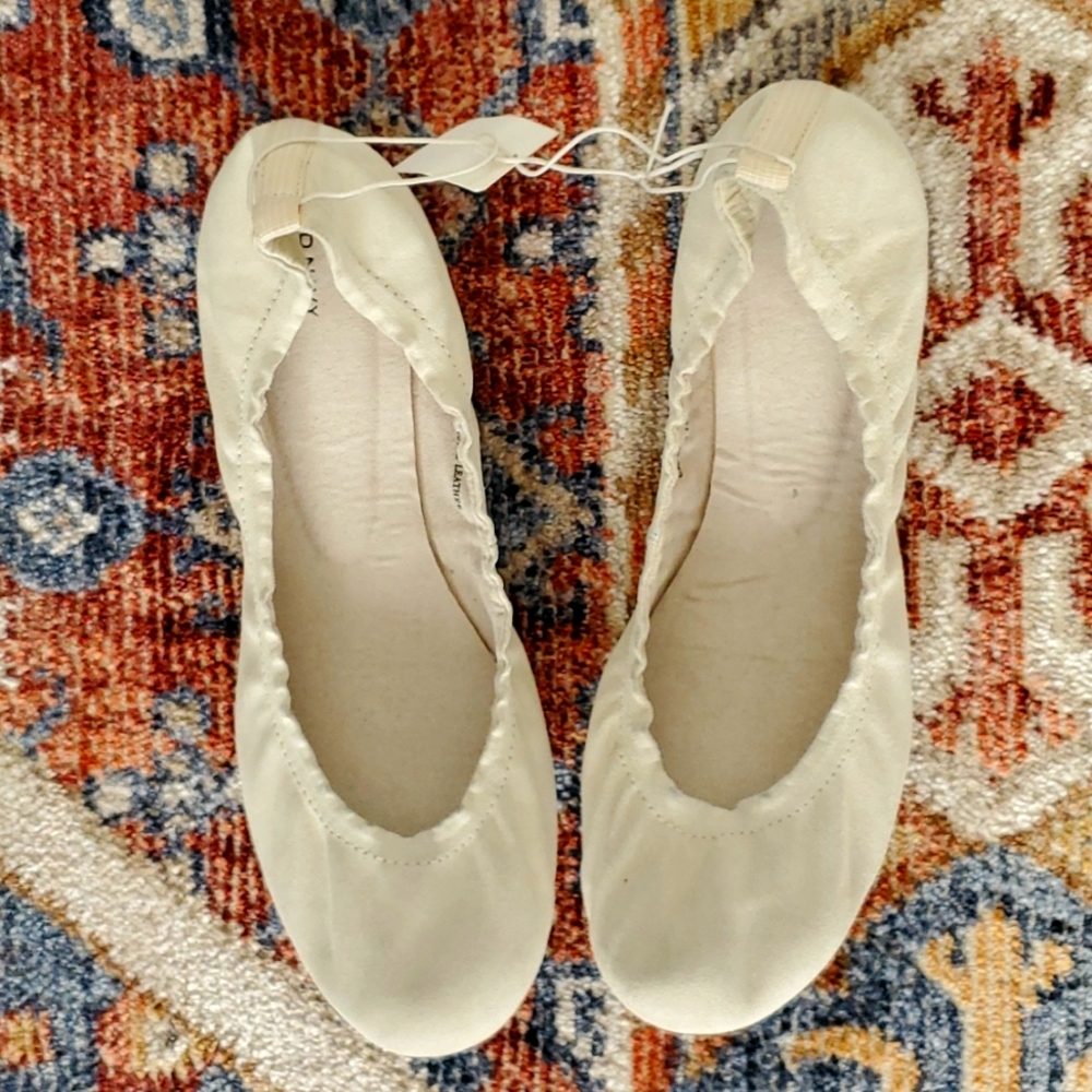Genuine Leather Old Navy Cream/Beige Ballet Flats